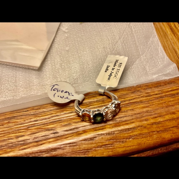 4 tourmaline gemstone ring Sz 7 - Picture 3 of 5